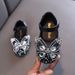 Girl Princess Square Mouth Rhinestone Bow Single Shoe Shoes Show Dance Shoe Girls_vogvips.com