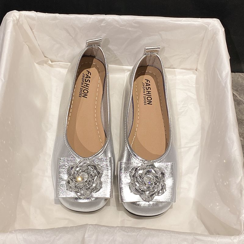 French High-end Versatile Square Head Rhinestone Black Single Shoes Women's Shoes Spring And Autumn Mid-heel Fashion Women's Shoes_vogvips.com