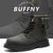Martin Boots Men's Tooling Mountaineering Boots High-top Thick-soled Heightening Rhubarb Boots Locomotive Leather Boots_vogvips.com