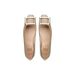MTX Grape Mom Same Style Three Heels High~rv Toe Square Buckle Thick High Heel Commuter Flats Women Flat Shoes_vogvips.com