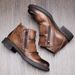 European Warm Series Fleece-Lined Trendy Face British Style Short High-Top Genuine Leather Martin Men's Motorcycle Boots_vogvips.com