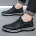 Euro Step 2025 Spring New Men's Casual Leather Breathable Sole Soft Panel Driving Shoes Loafers_vogvips.com