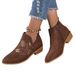 Women's 2024 Autumn Winter New V-Cut Embroidery Chunky Heel Side Zipper Riding Boots Low-Cut Pointed Toe Western Fashion_vogvips.com