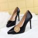 3255-H73TP Banquet Heels Stiletto Shallow Mouth Waterproof Platform Pointed Toe Flower Decoration Elegant High Heel_vogvips.com
