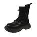 Sweet Cool Korean Style Martin For Women Winter Fleece-Lined 2025 New Knitted Stretch Sock Slimming Thick-Soled Short_vogvips.com