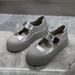 Women's 2025 New Model Genuine Leather Thick-Soled Velcro Versatile Mary Jane Loafers Top Layer Cowhide Shoes_vogvips.com