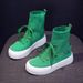 High-top Sock Shoes For Women 2025 Spring Thin Casual Sports Flat Slip-on Summer Breathable Slimming Knitted Boots_vogvips.com
