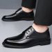 Voyage Non-Slip Autumn New British Style Black Men's Leather Business Formal Pointed Suit Shoes Breathable_vogvips.com
