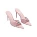 Pointy rhinestone high heels with satin and diamond trim with all-in-one high heels_vogvips.com