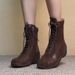 Women Boxing Boots Muxuan~ Women's Martin 2025 New Style Brown Versatile Side Zipper Platform Sole Lace-Up Boxing Boots_vogvips.com