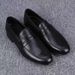 New 2024 Men's Slip-On Shoes Black Genuine Leather Casual Soft Sole Trendy British Style Business Footwear_vogvips.com