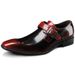 WalkPrime Men's Monk Business Square Formal Casual Shoes Low-top Patent Leather Buckle Slip-on Large Size Flat Toe Spring_vogvips.com