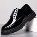 Black For Men Thick Sole Height Increasing Single Large Men's Business Formal Round Toe Leather Shoes Clearance Sale_vogvips.com