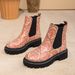 Women's Chunky Heel Chelsea Boots - Vintage Style Ankle Boots With Round Toe & Rubber Sole, Comfortable Mid-Calf Boots_vogvips.com