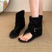 Women's Height-Increasing Clip-Toe Herringbone Sandal Boots, 2026 New Summer Model, High-End Roman Sandals To Pair With_vogvips.com