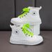 Girls' Boys' Korean Style Canvas Sneakers White mid Top Zipper Side Student Spring Autumn Trendy Athletic Shoes_vogvips.com