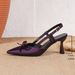 Cross-border Strapless Backless Sandals With Stiletto Pointed Toe, Purple High Heels, Foreign Trade Bowknot Women's_vogvips.com