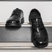 ShoeVault Niche Original Round Toe Black Leather For Men Trendy Thick-Soled Height-Increasing Derby Korean Version Work Shoes_vogvips.com