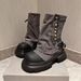 P9/Martin-Stiefel Für Damen, Kurze Jeansstiefel, Nieten, Zweiteilige Stiefel Im Hot-Girl-Stil, Dicke Sohlen, Erhöhte Stiefel Für Kleine Leute, Damen_vogvips.com