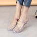 Trendy Crystal Closed-toe Slippers For Women, Summer Hollow-out Versatile Transparent Wear-resistant Thick-soled_vogvips.com