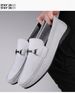 Men's Shoes Leather Soft-soled Velvet Lazy Casual Beanie Leather Shoes_vogvips.com