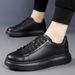 Genuine Leather Men's Board New Comfort Brand Styles Black And White Thick Soled Comfortable Shoes Luxury Hot Selling_vogvips.com