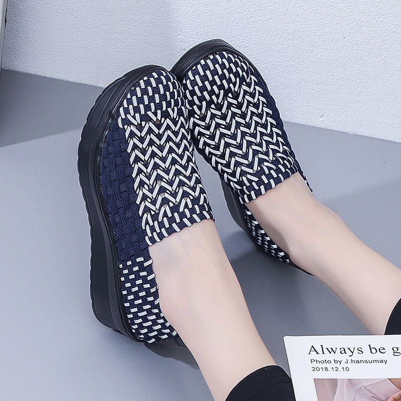 Handmade Woven Lazy Fahionable Trendy Thick Oled Women' Foot Cover, Breathable Caual Hoe, Port And Tourim 667_vogvips.com