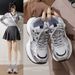 Ultra-light Dad For Women, Spring And Autumn 2025 New Ins Style Versatile White Shoes, Thick Sole, Height Increasing,_vogvips.com