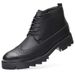 European Warm Series Men's Martin Boots Autumn Winter 2025 New Heel Warm Casual Brogue Hidden Wedge 8cm 6cm High Top Leather Shoes_vogvips.com