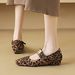 Cameido Women's Small Square - Toed Low - Heeled Mary Jane Shoes, Leopard - Print One - Strap Low - Cut Single - Sole Shoes For Spring 2025_vogvips.com