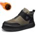 Men's Winter Snow Boots With Velcro Closure – Thickened Fleece Lined Mid-Cut Casual Shoes For Cold Weather_vogvips.com