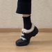 Cowhide Soft Leather Thick-soled Fluffy Small Leather Shoes Women's Velvet Warm Cotton Shoes Loafers Single Shoes_vogvips.com