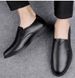 Sleeve Feet Men's Casual Cortex Retro Round Head Leather Shoes Professional Dress Solid Color Side Ear Elastic Men's Shoes_vogvips.com