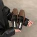 2025 Winter New Elegant High-Heeled Closed-Toe Mules Women, Thick Heel, Comfortable For Wear, Shallow-Soled Single Shoes_vogvips.com