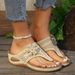 Large Toe Casual Sandals 2025 New Style For Women Wearing Thick Soled Flower Beach Flip Flops_vogvips.com