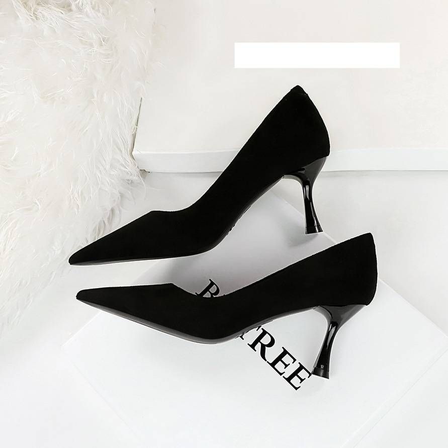 Elegant Slimming High Heels For Women - Pointed Toe Suede Dress Pumps With Stiletto Heel For Evening Parties & Special Occasions (Sizes 34-43, Black)_vogvips.com