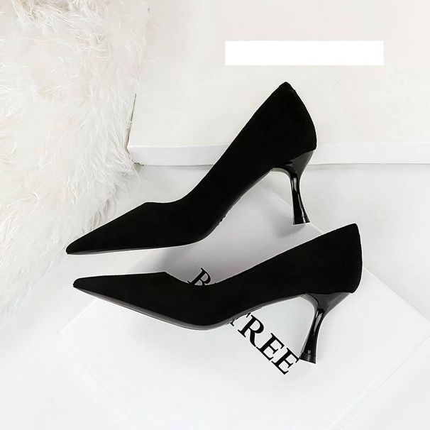 Elegant Slimming High Heels For Women - Pointed Toe Suede Dress Pumps With Stiletto Heel For Evening Parties & Special Occasions (Sizes 34-43, Black)_vogvips.com