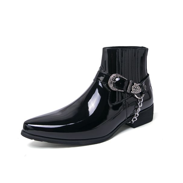 New Fashion Chelsea Boots Men's Brown Retro High-top Men's Boots European And American Fashion Boots British Gentleman Leather Boots_vogvips.com