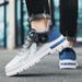 Spring New Height Increaing Thick Sole Caual Sneaker Men' Sport Waterproof Non-Slip Veratile Breathable White_vogvips.com
