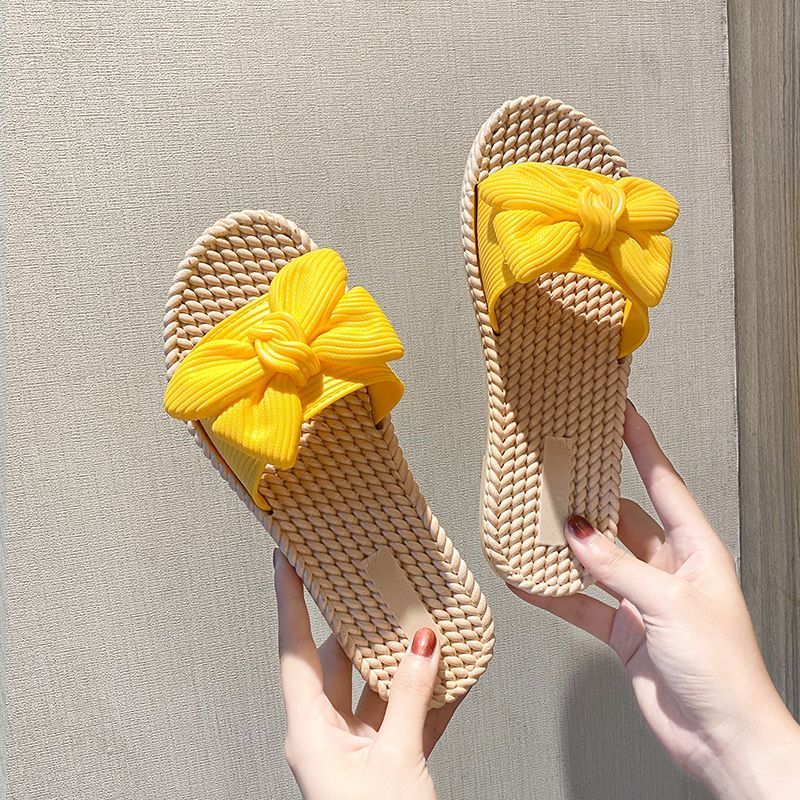 Women's Summer Autumn Fashion Slippers With Bow, 2021 New Model, Popular Korean Version, Trendy And Non-slip_vogvips.com
