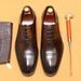 Men’s Shoes British brogue carved leather shoes business formal genuine leather pointed toe three joint Oxford shoes_vogvips.com