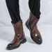 New Fashion Chelsea Boots Men's Brown Retro High-top Men's Boots European And American Fashion Boots British Gentleman Leather Boots_vogvips.com