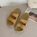 Summer Vintage Double-button Thick-soled Summer Sandals In Sizes 35-40. Rubber Sole. Daily Casual. Adjustable Strap. Sandals._vogvips.com