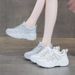 Single Net Dad Shoes Women's Rhinestone Thick Sole Heightening Lightweight Soft Sole Breathable Casual Sports Women's Shoes_vogvips.com