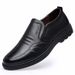 Autumn new men's leather shoes round head breathable British shoes soft sole_vogvips.com
