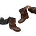 Augu Shiden Brown Short For Women 2025 New Autumn Western Cowboy British Style Martin Thick Sole Slouch Boots_vogvips.com