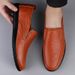 European Warm Series Large Size Cotton-Padded For Men, Genuine Leather Sole Soft Surface Lightweight Loafers, Men's Autumn Winter Business_vogvips.com