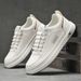 Spring New Breathable White Sneakers Men's Versatile Thick-Soled Sports Casual Leather Board Trendy Shoes_vogvips.com