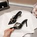 2026 Summer European And American Style Satin Surface Pointed Head Thin Heel Open Toe Word With Rhinestone Sandals Women Wear Cool Slippers_vogvips.com