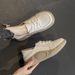 Top Layer Cowhide Platform High-heeled Nurse Style White Shoes For Women, 2025 Autumn New Design, Retro Lace-up, Breathable, Casual Single Shoes_vogvips.com